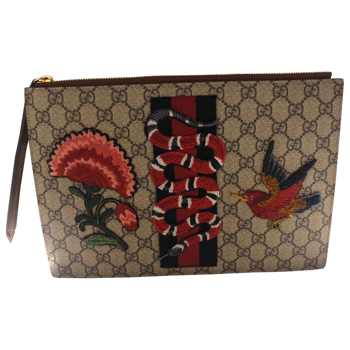Gucci beige cloth clutch bag