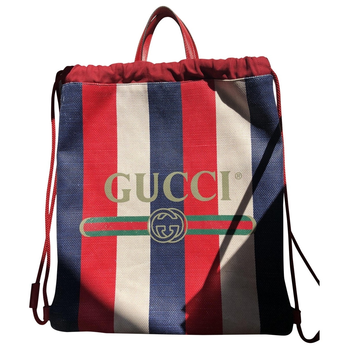 Gucci multicolour linen handbag