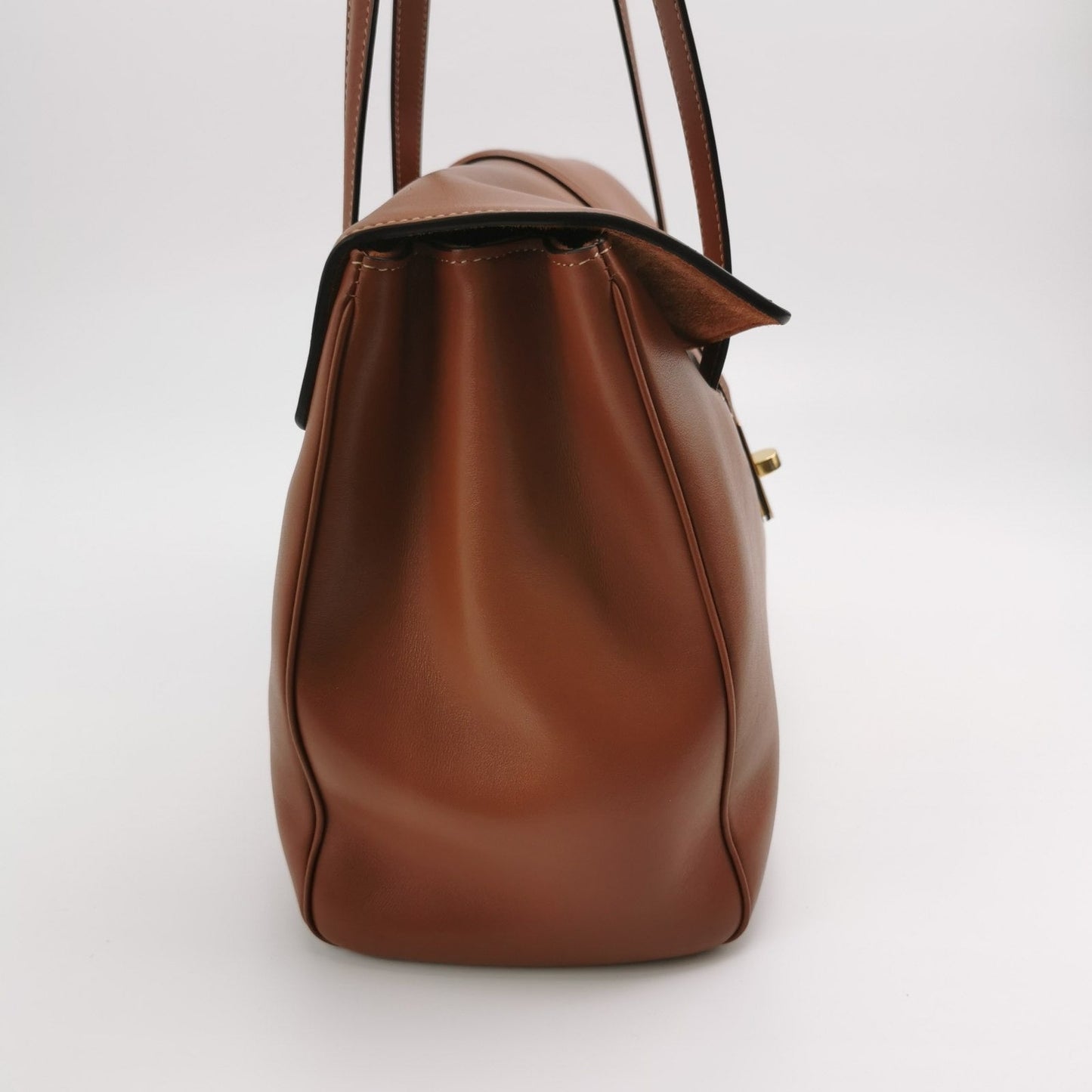 Celine Medoim Soft Bag Caramel Natural Smooth Calfskin Leather Tan Travel Bag
