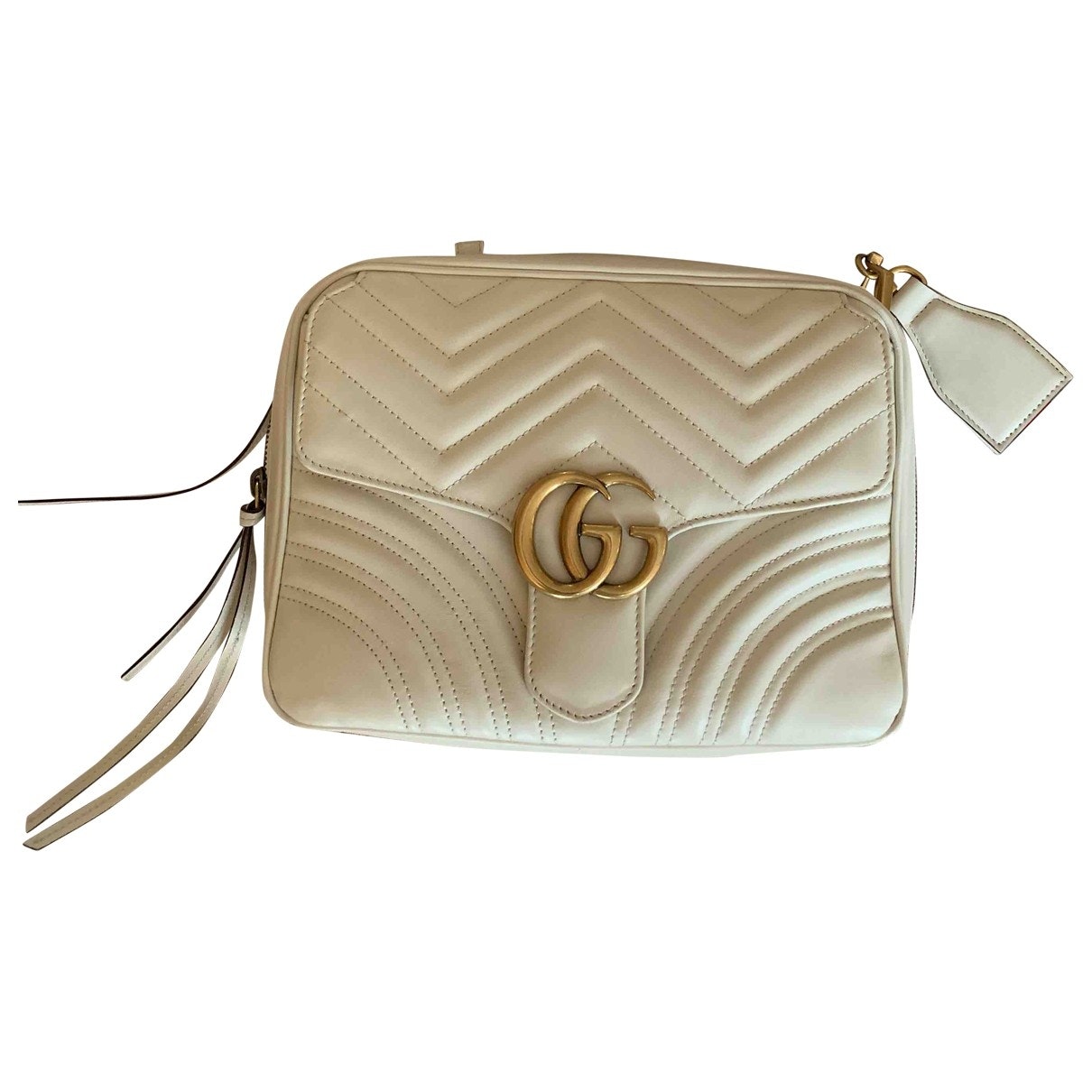 Gucci marmont white leather handbag