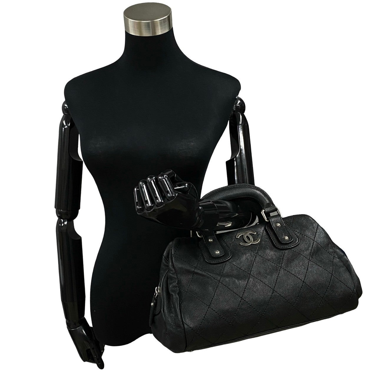 Chanel Boston Duffel Matt caviar skin Wild Black Travel Bag