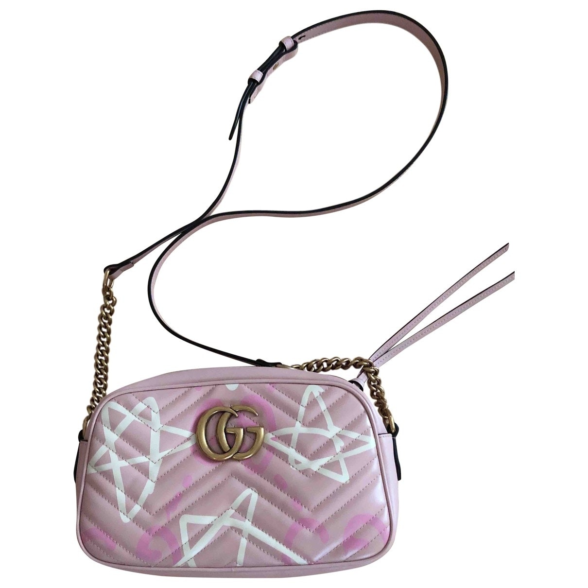Gucci marmont pink leather backpacks