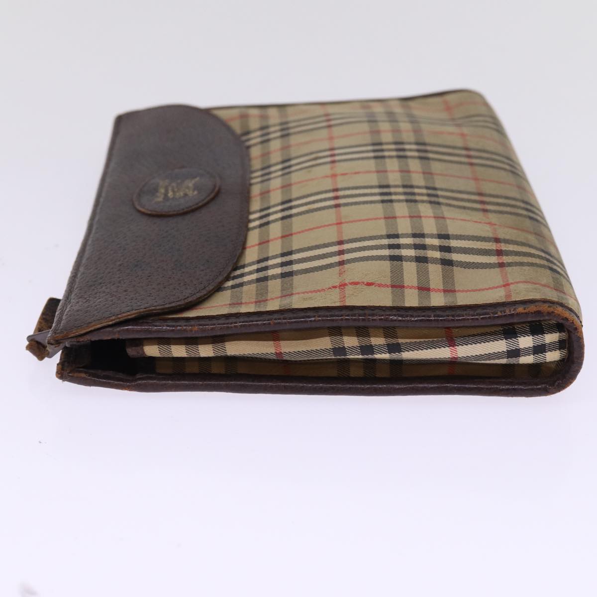 Burberry Luxury ss Nova Check Clutch Bag Auth Canvas Beige Beige Auth 77699