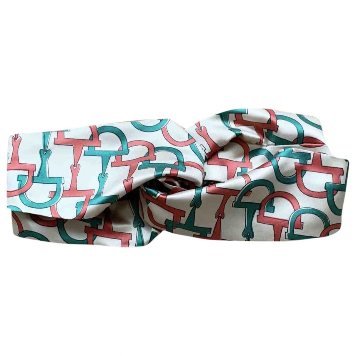 Gucci white silk hair accessories