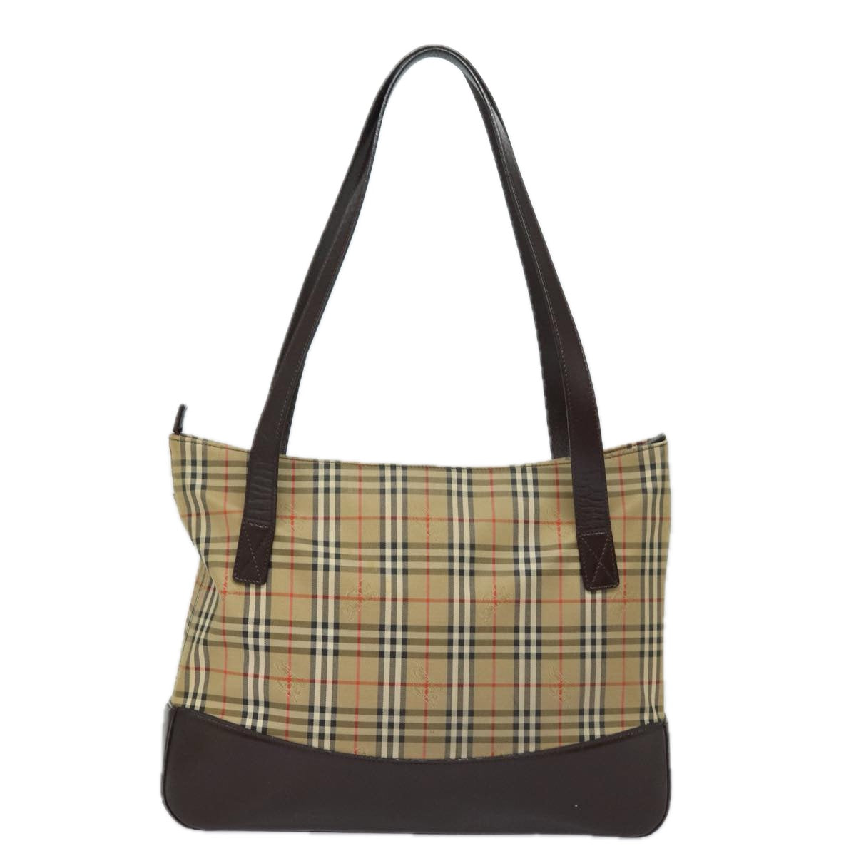Burberry Luxury Nova Check Shoulder Bag Auth Canvas Beige Beige Auth 77833