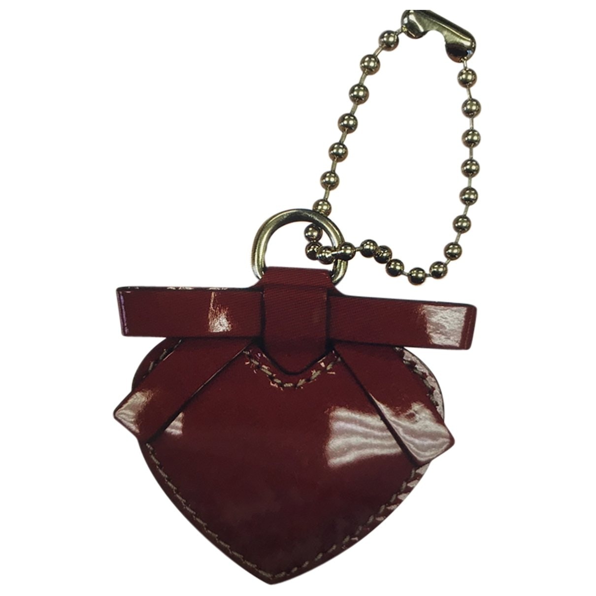 Gucci red leather bag charms