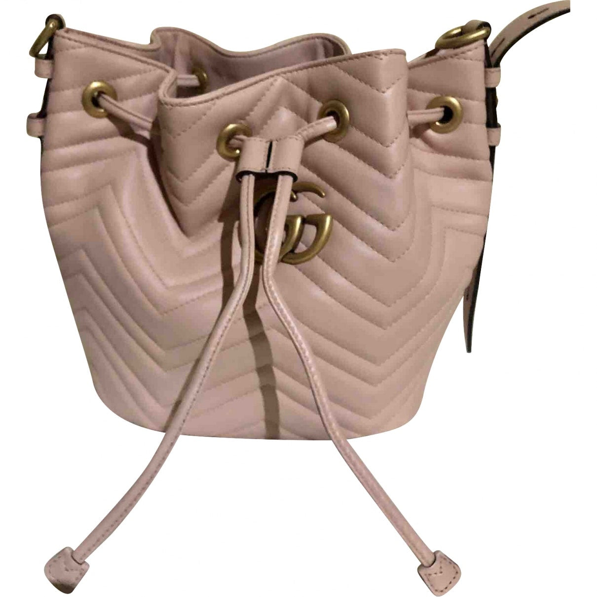 Gucci marmont pink leather handbag