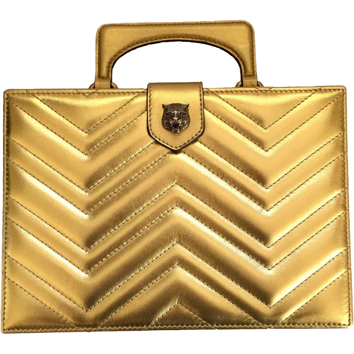 Gucci animalier gold leather handbag