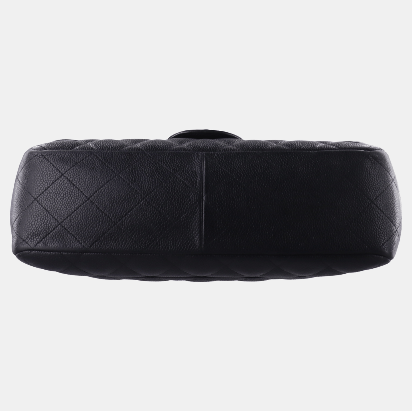 Chanel Classic Flap Jumbo Caviar Double Flap Black Silver Leather Handbag