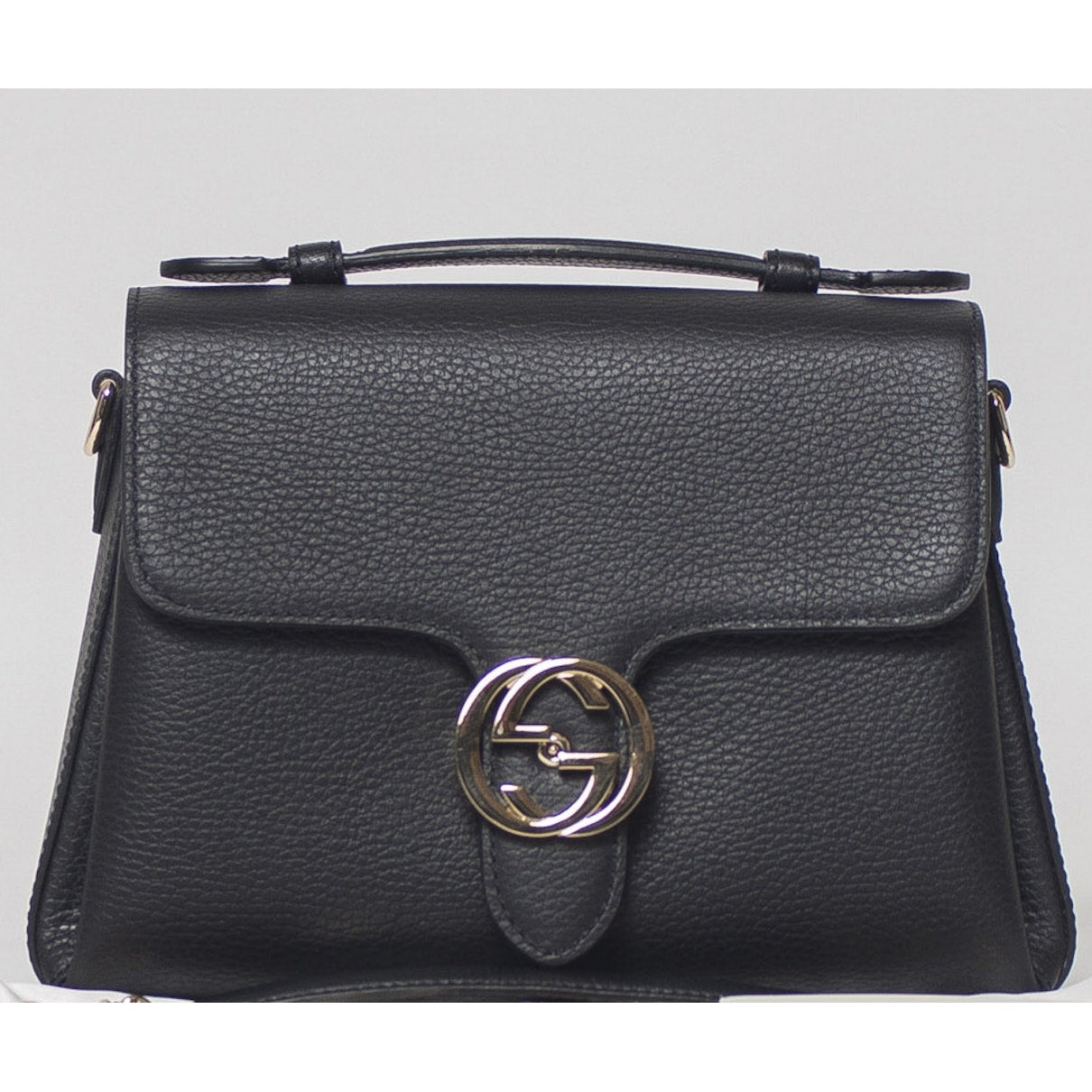 Gucci interlocking black leather handbag