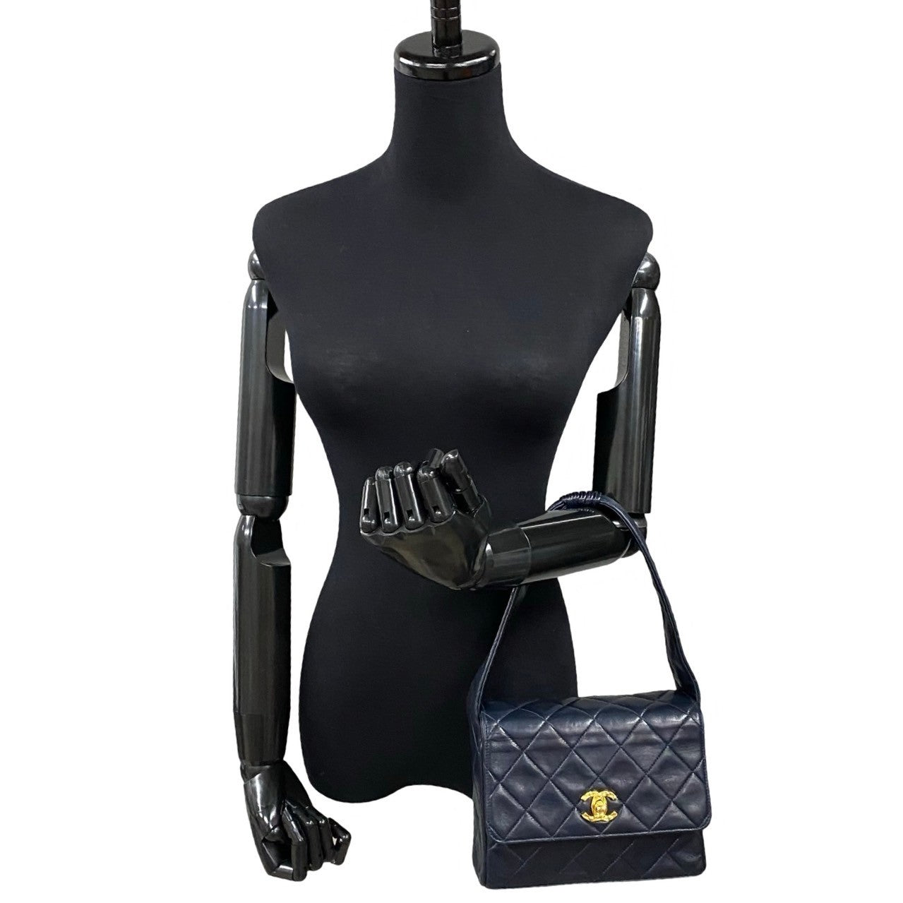 Chanel lambskin Navy COCO Mark Matrasse Handbag