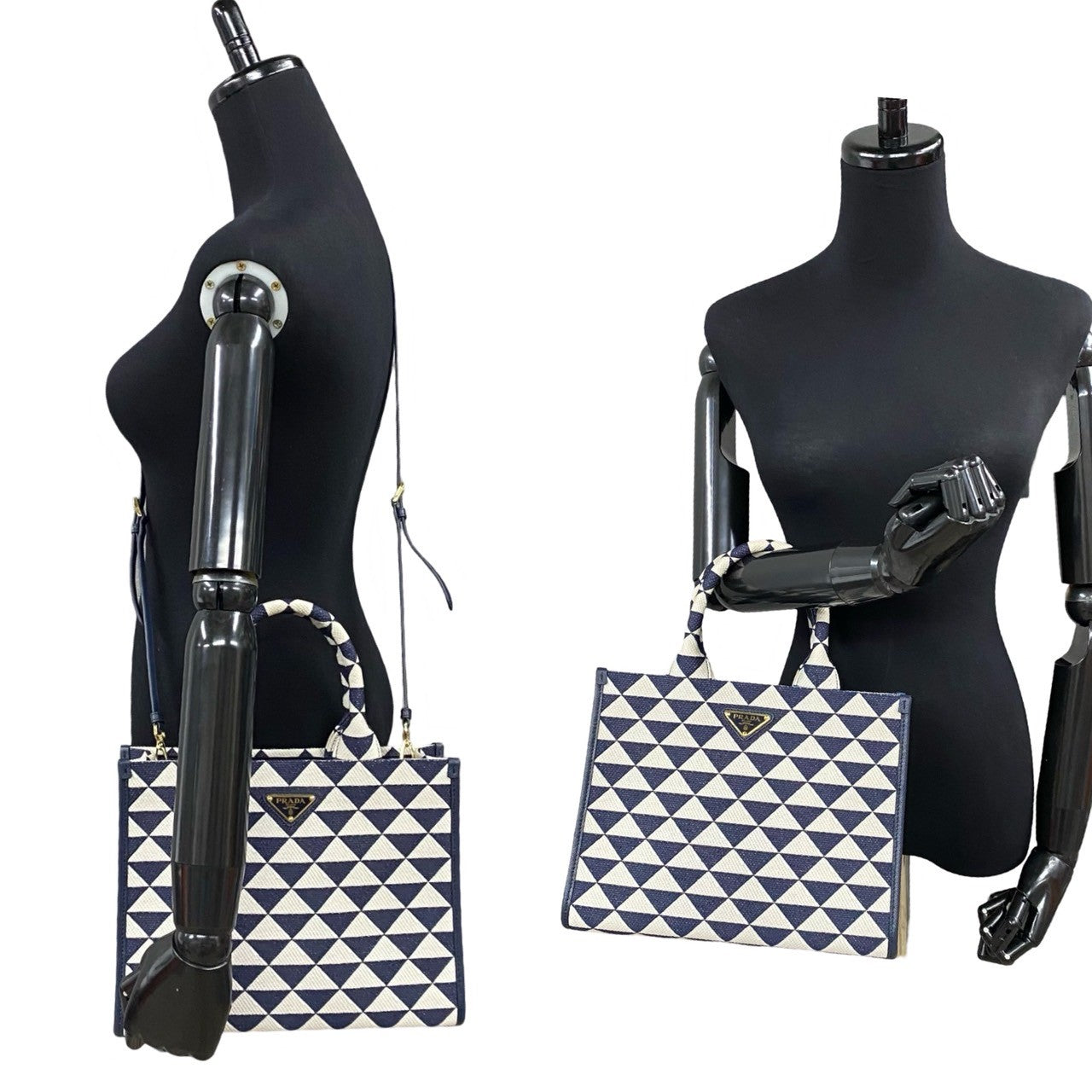 Prada Symbol Embroidery 2Way Bag Small Travel Bag