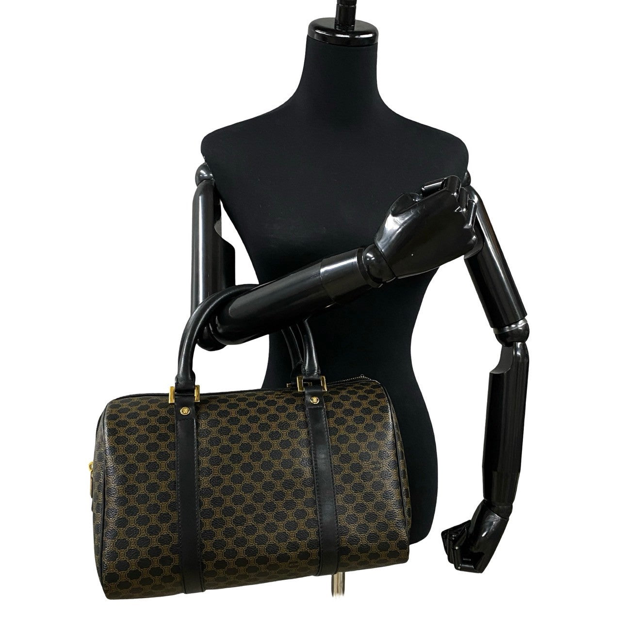 Boston Duffel Bag , Pvc Macadam Brazon Leather Black Travel Bag