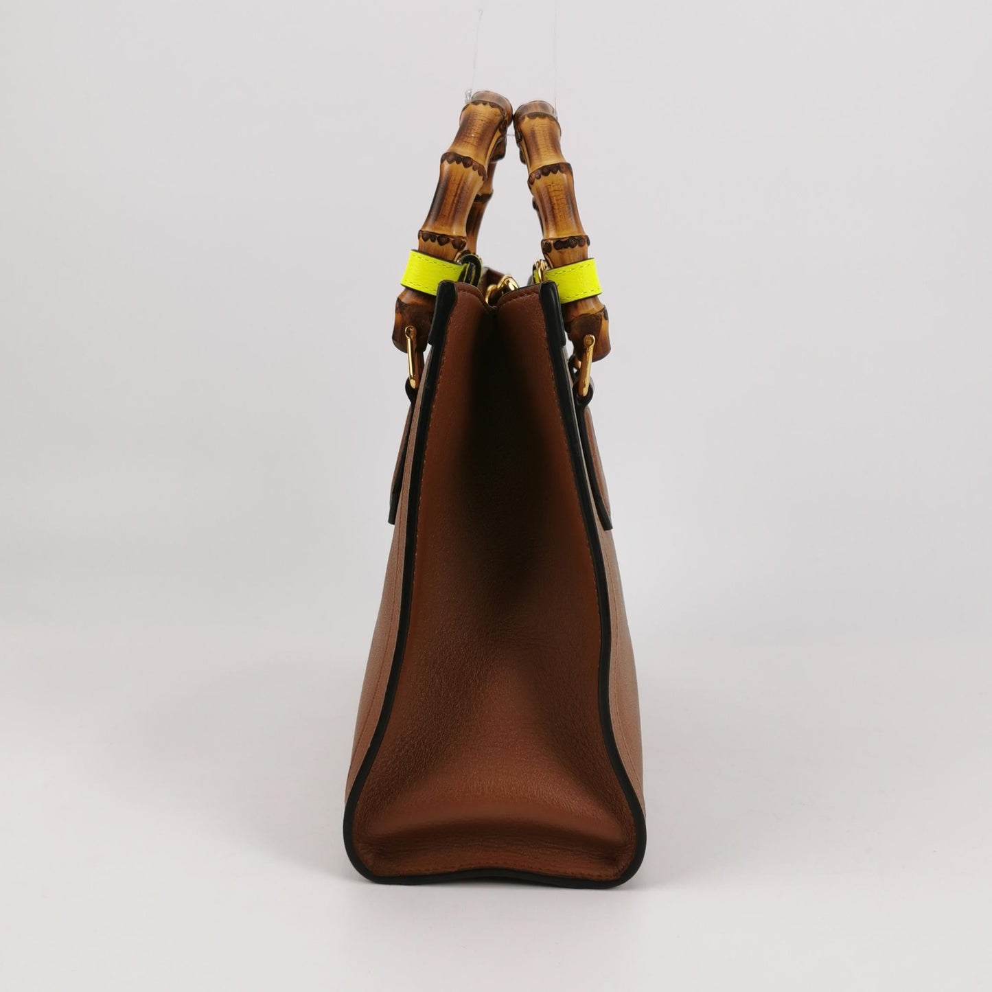 Gucci Diana Bamboo Top Handles Leather Calfskin Brown Tan Crossbody Bag