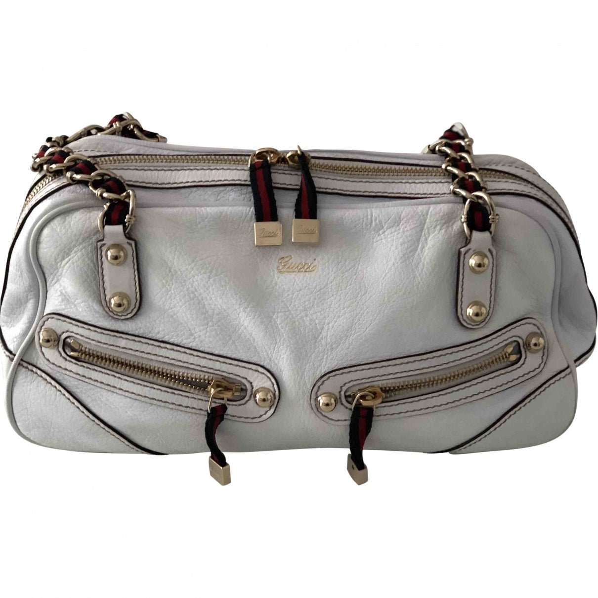 Gucci white leather handbag