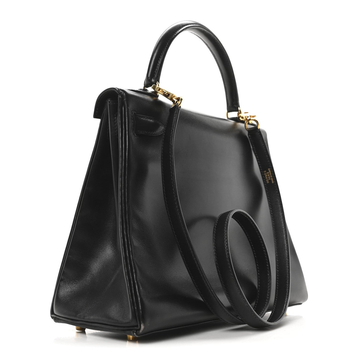 Hermes Box Kelly Retourne Handbag Black Travel Bag 28 Black 1747409