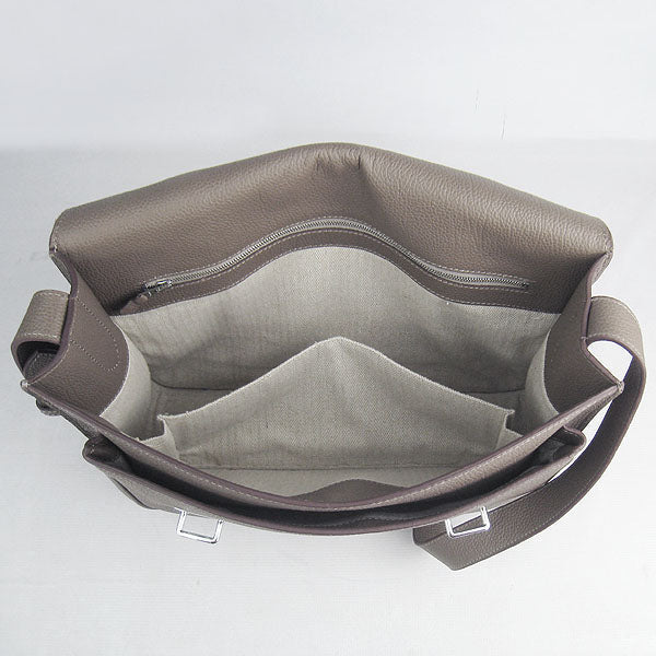 Hermes Luxury Steve Ladies Lambskin Khaki Handbag Travel Bag