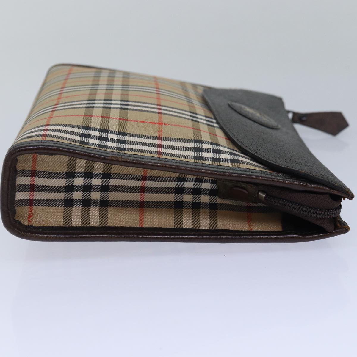Burberry Luxury ss Nova Check Clutch Bag Auth Canvas Beige Beige Auth 79427