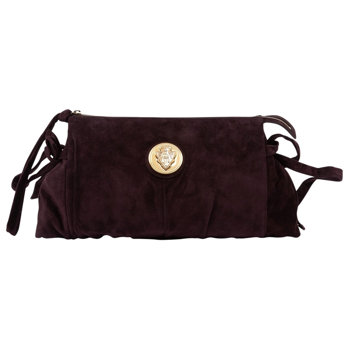Gucci purple suede clutch bag