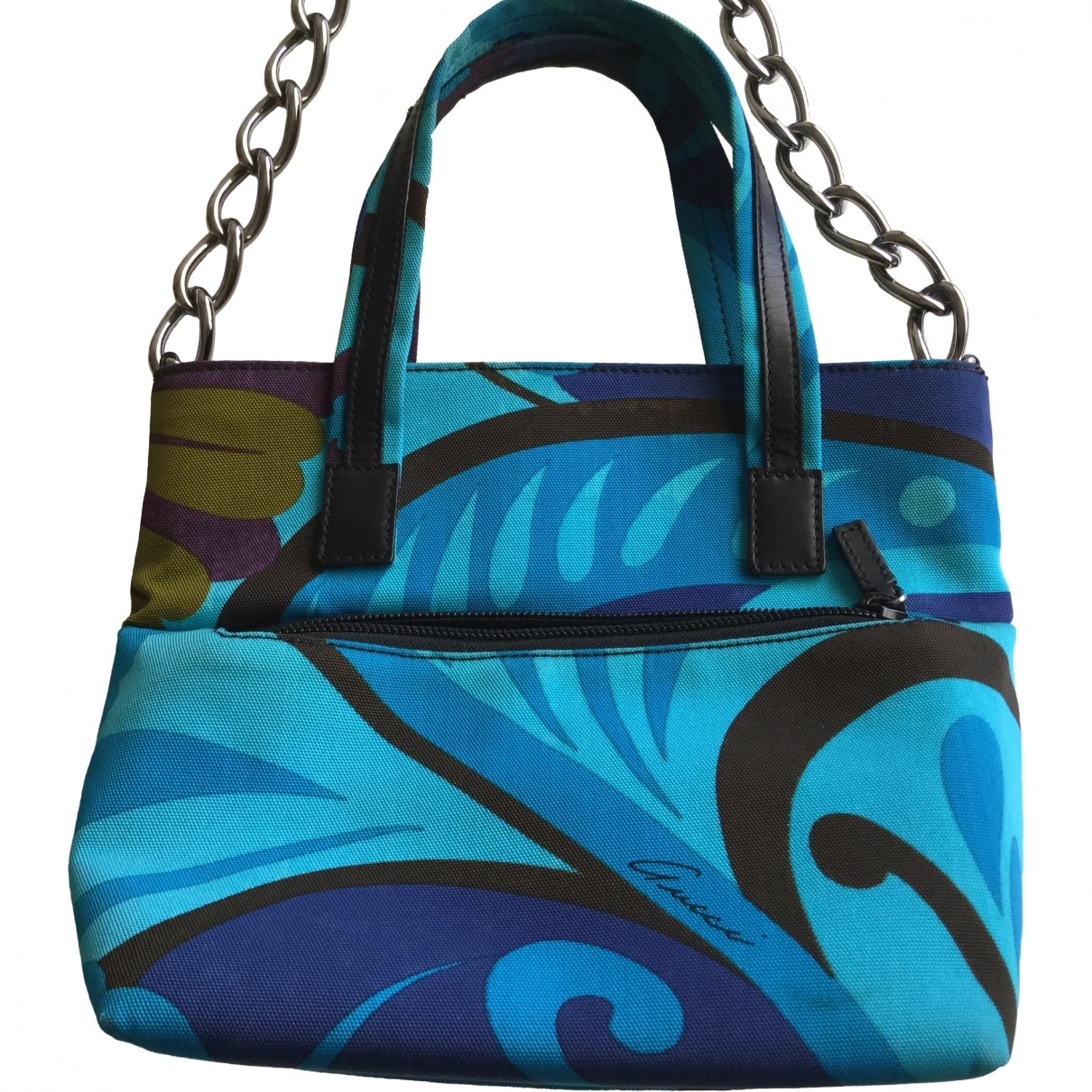 Gucci turquoise cloth handbag