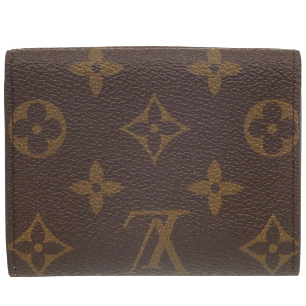 Louis Vuitton Tri-fold M83647 Portefeuille Celeste Monogram Leather Canvas Brown Wallet Case
