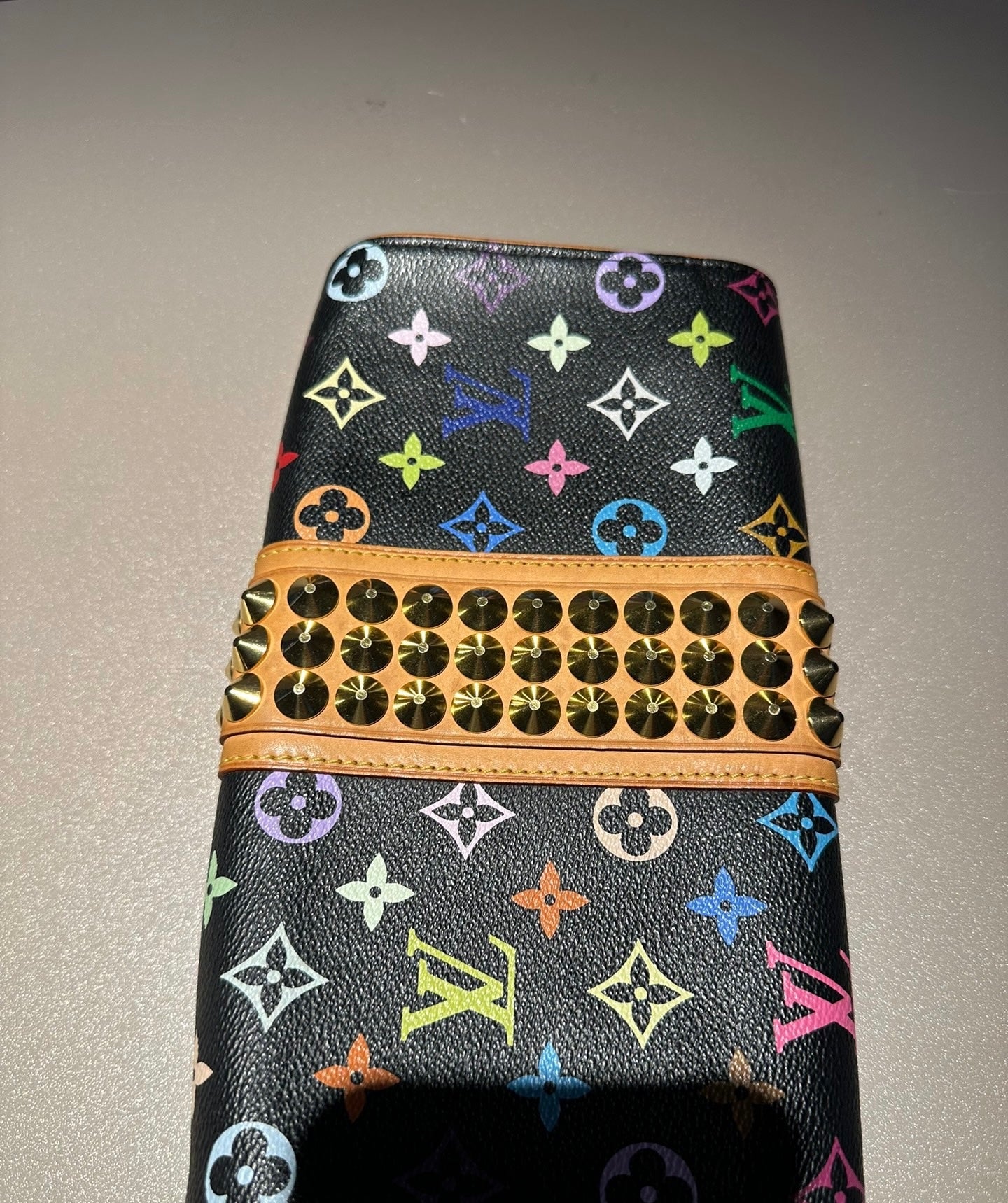 Louis vuitton black multicolor monogram courtney clutch