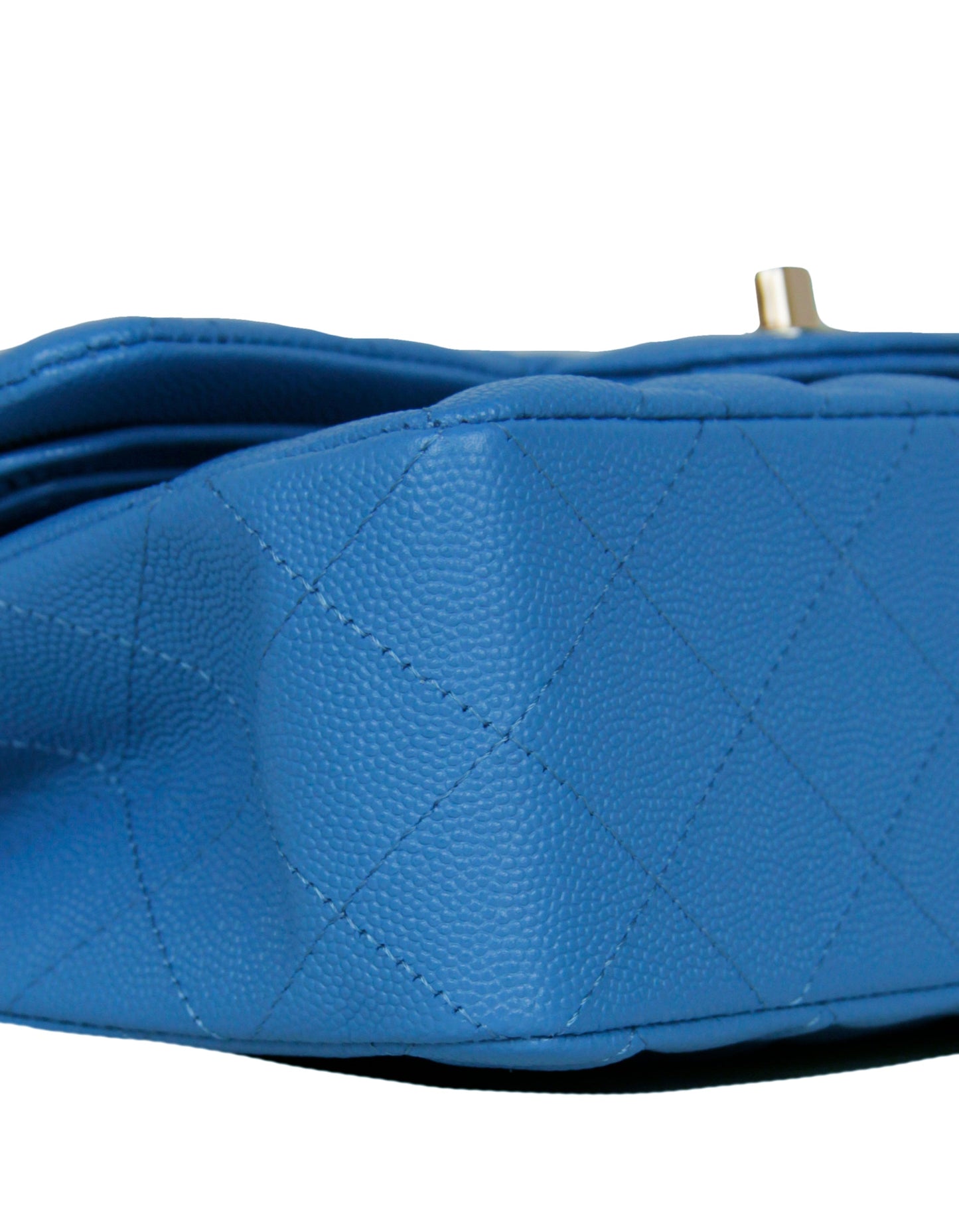 Chanel Blue Caviar Leather Quilted Small Double Flap Classic Women Shoes