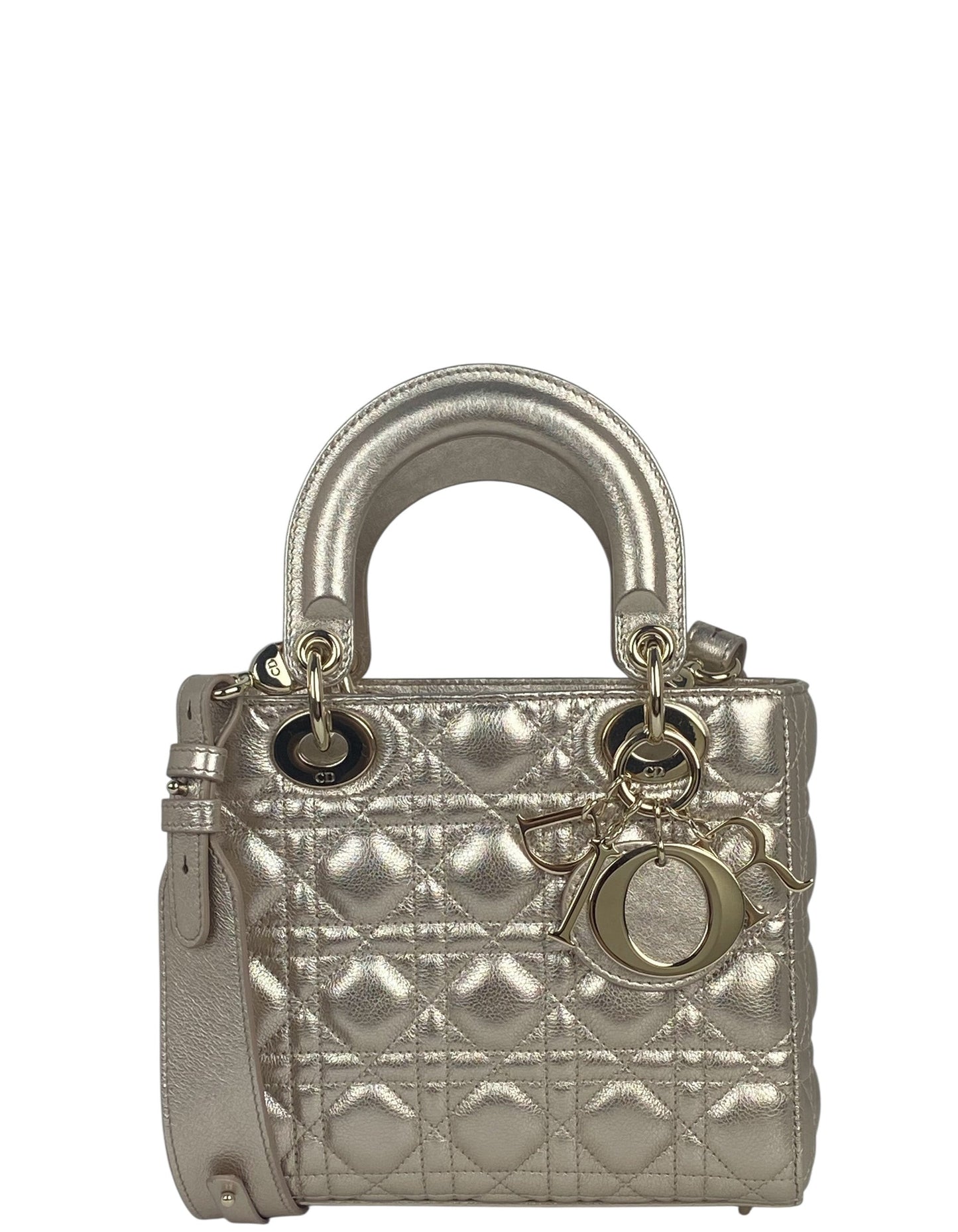 Dior Handbag Christian My ABC Lady Leather Gold Small Crossbody Bag
