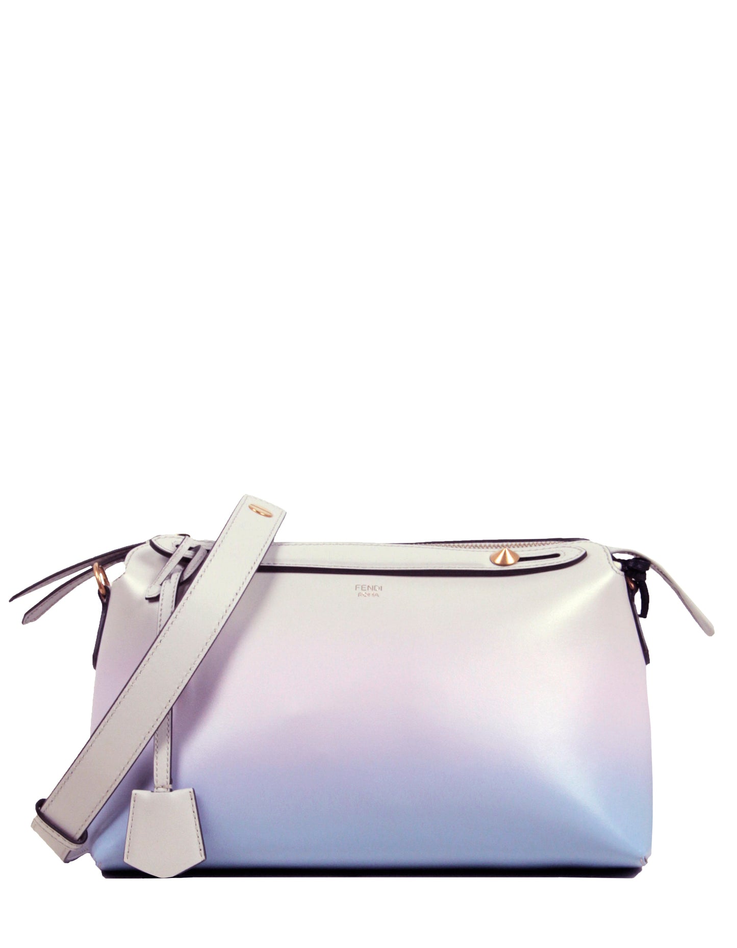 Fendi Handbag Ombre By The Way Boston Crossbody Bag Leather Purple Medium Satchel Bag