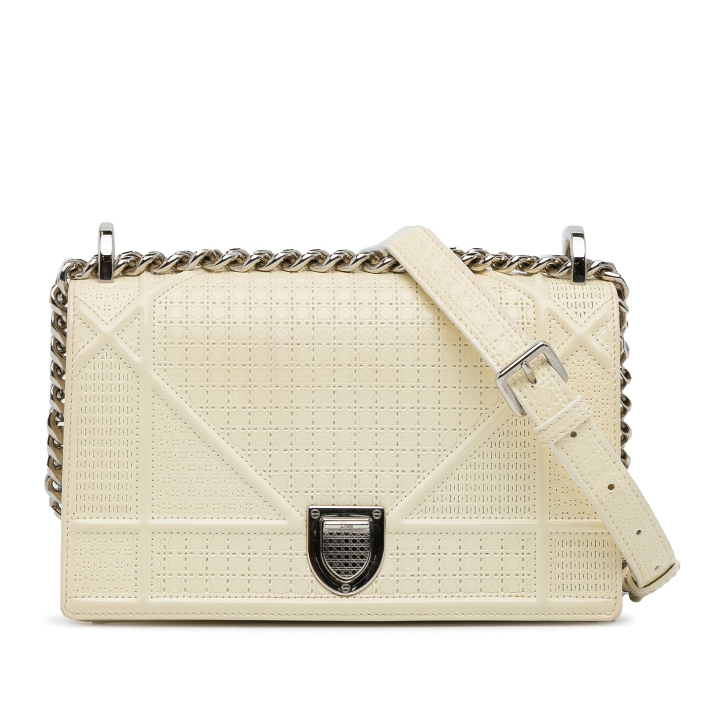 Dior Handbag ama Crossbody Bag 2 Patent White Medium