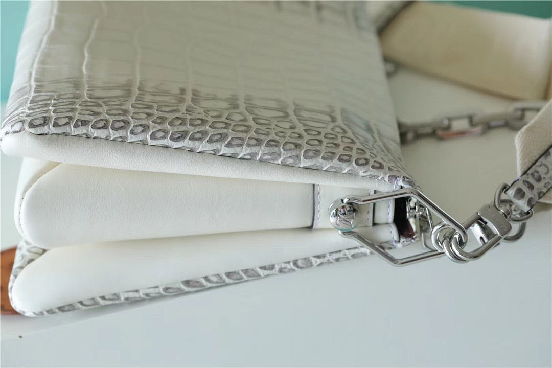 Top Quality Coussin Pm High Shiny Alligator White Crossbody Bag