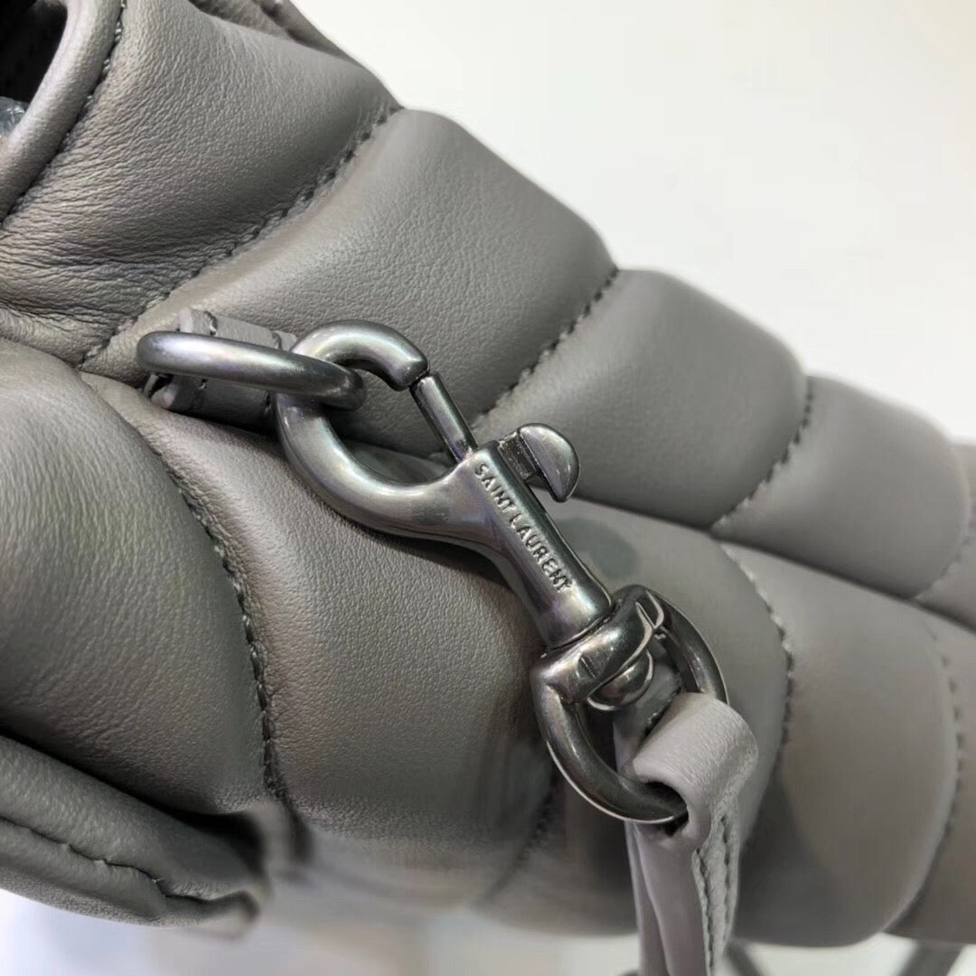 YSL Saint Laurent YSL Top Quality Loulou Shoulder Bag Grey Mini