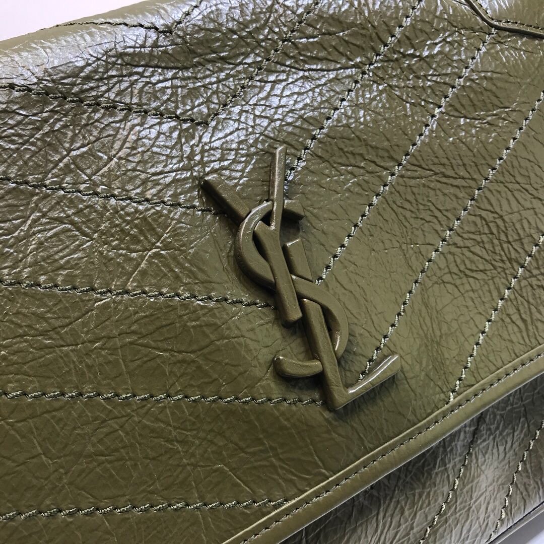 YSL Saint Laurent Niki Shoulder Bag Monogram Chain Green For Women