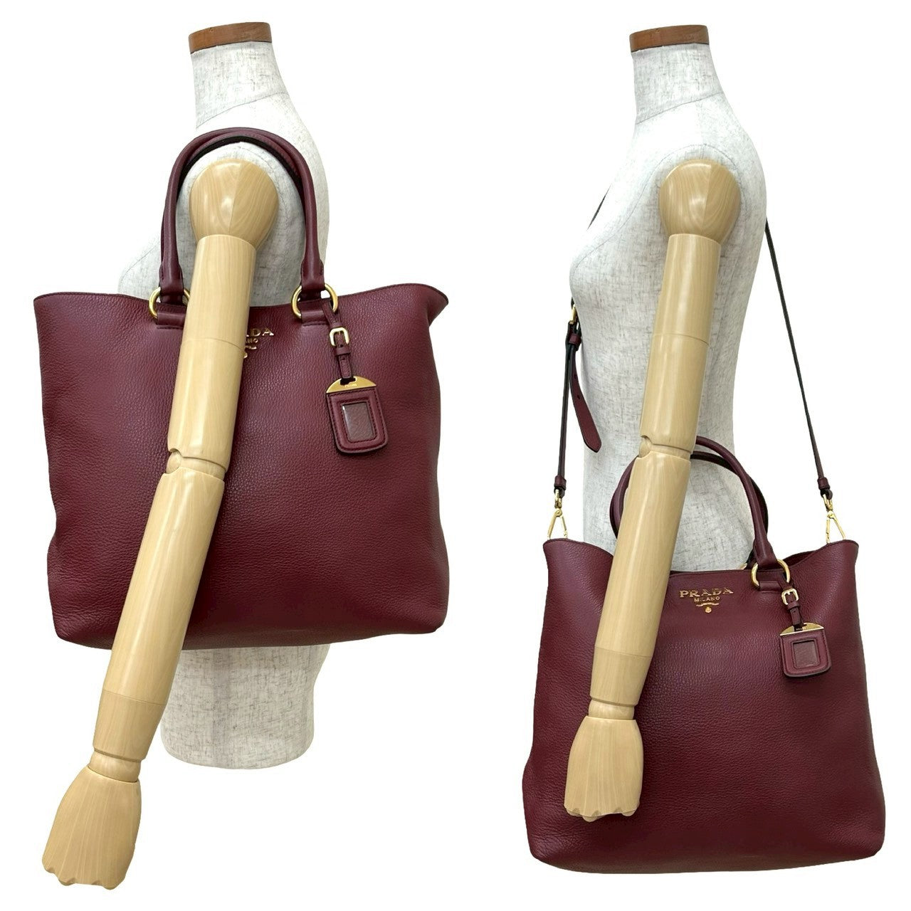 Tote Bag Wine Leather Red