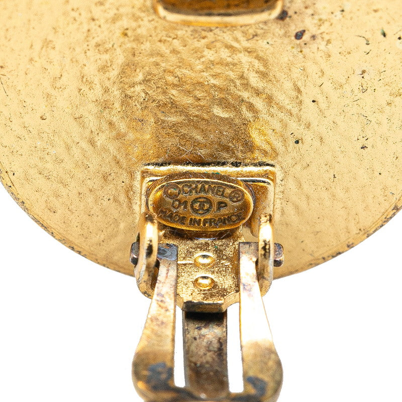 Chanel Gold Plated Coco Mark Round Earrings 01P Bag