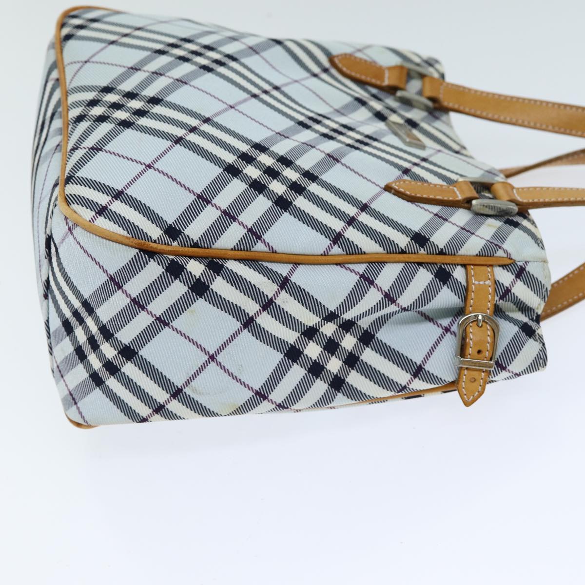 Burberry Luxury Nova Check Hand Bag Light Auth Blue Travel Bag