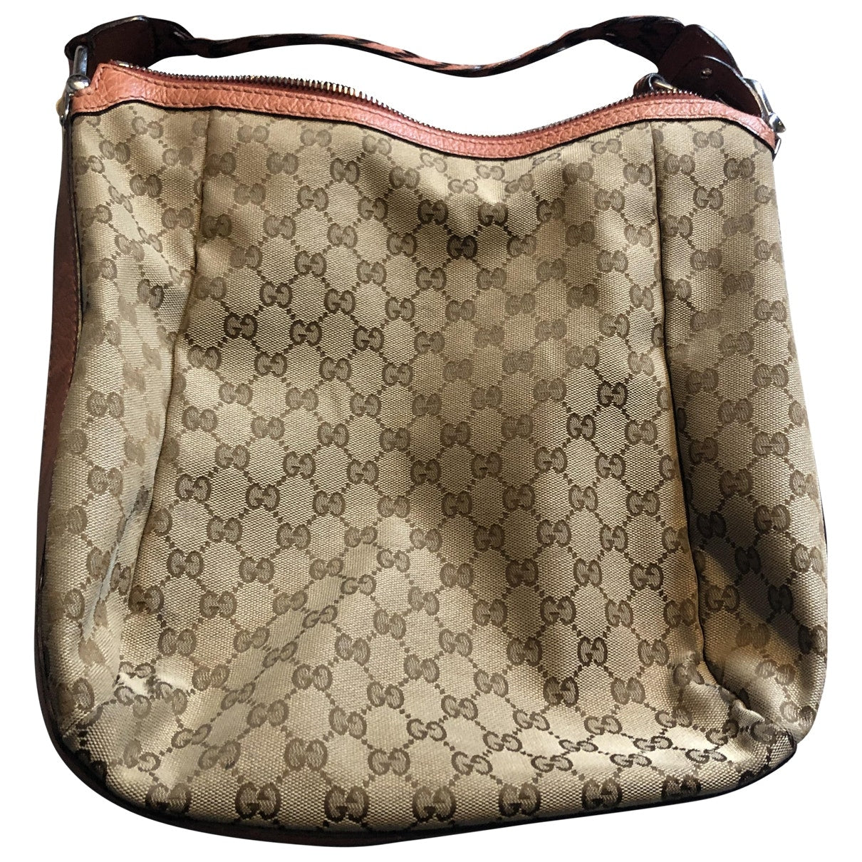 Gucci hobo beige cloth handbag