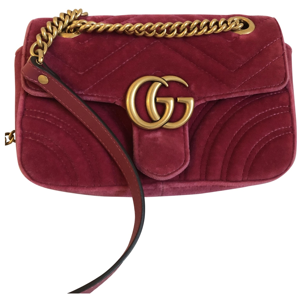 Gucci marmont pink velvet handbag