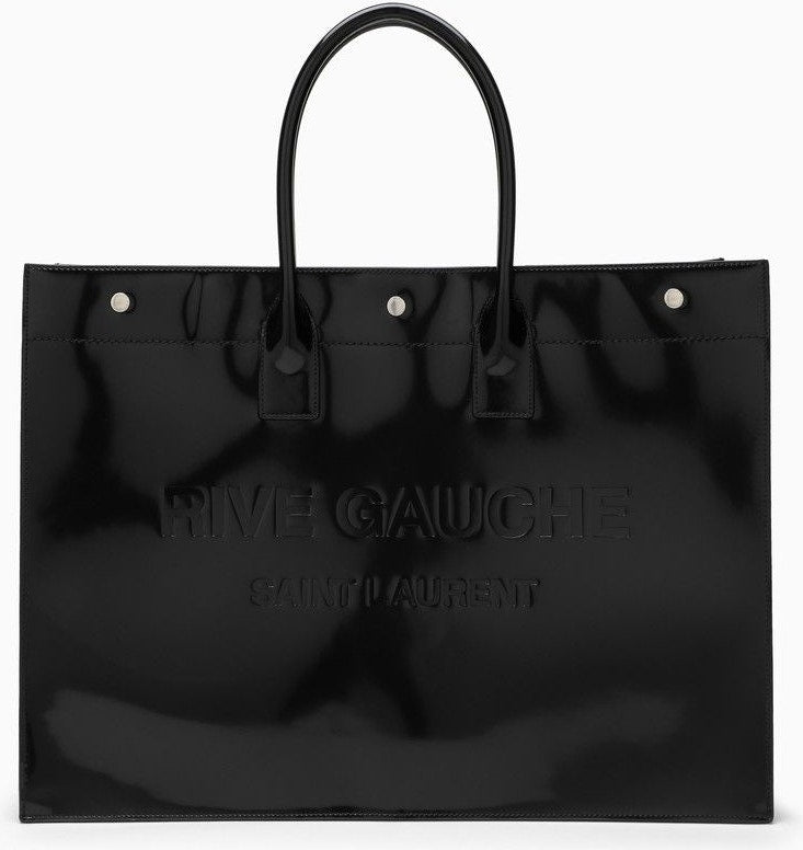 YSL Saint Laurent Luxury Trending Men Rive Gauche Bag In Leather Patent Black Travel Bag