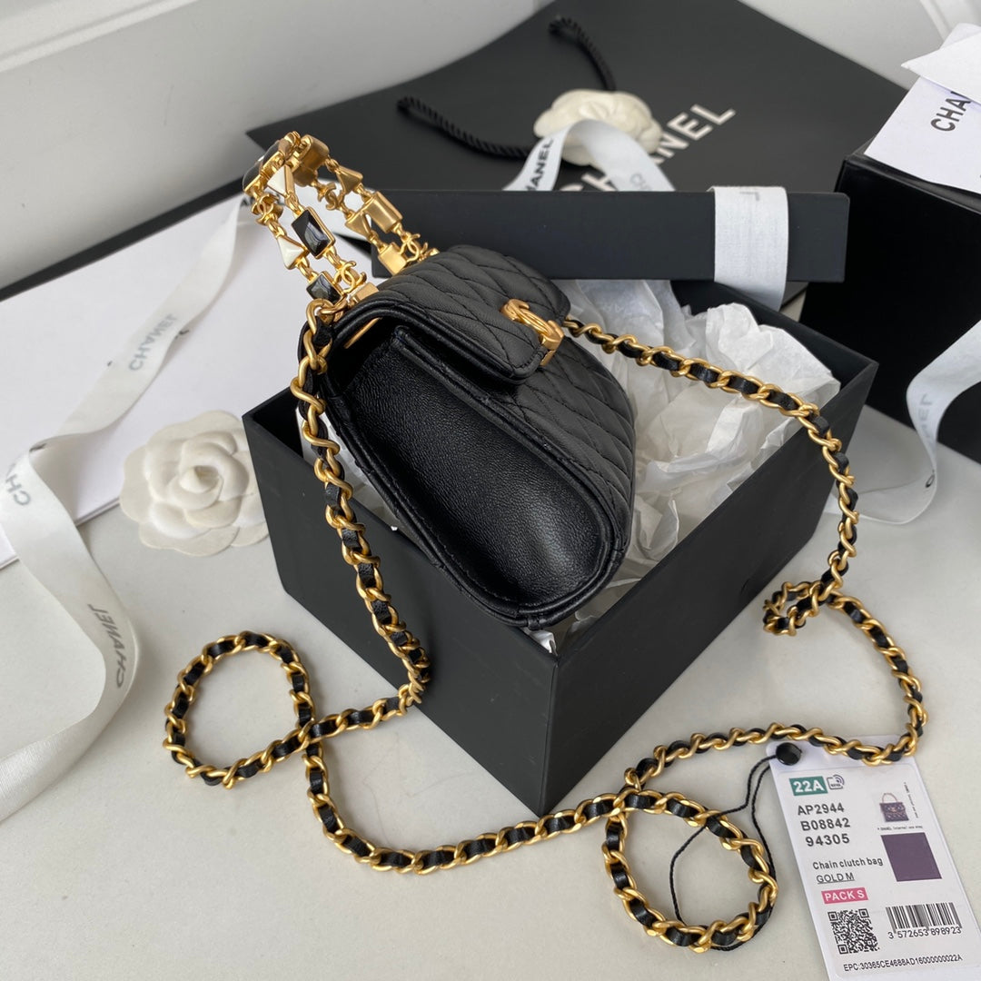 CHL Hardware , ’s , Black Gold Chain Shoulder Bag