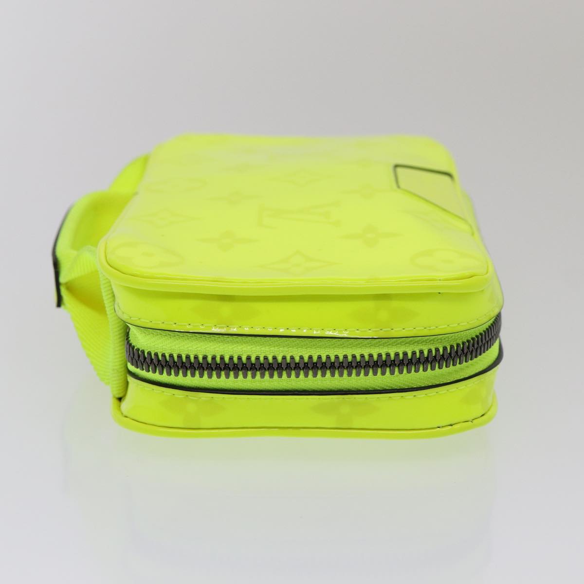 LOUIS VUITTON Travel Pouch Monogram Enamel Yellow LV Auth 81068