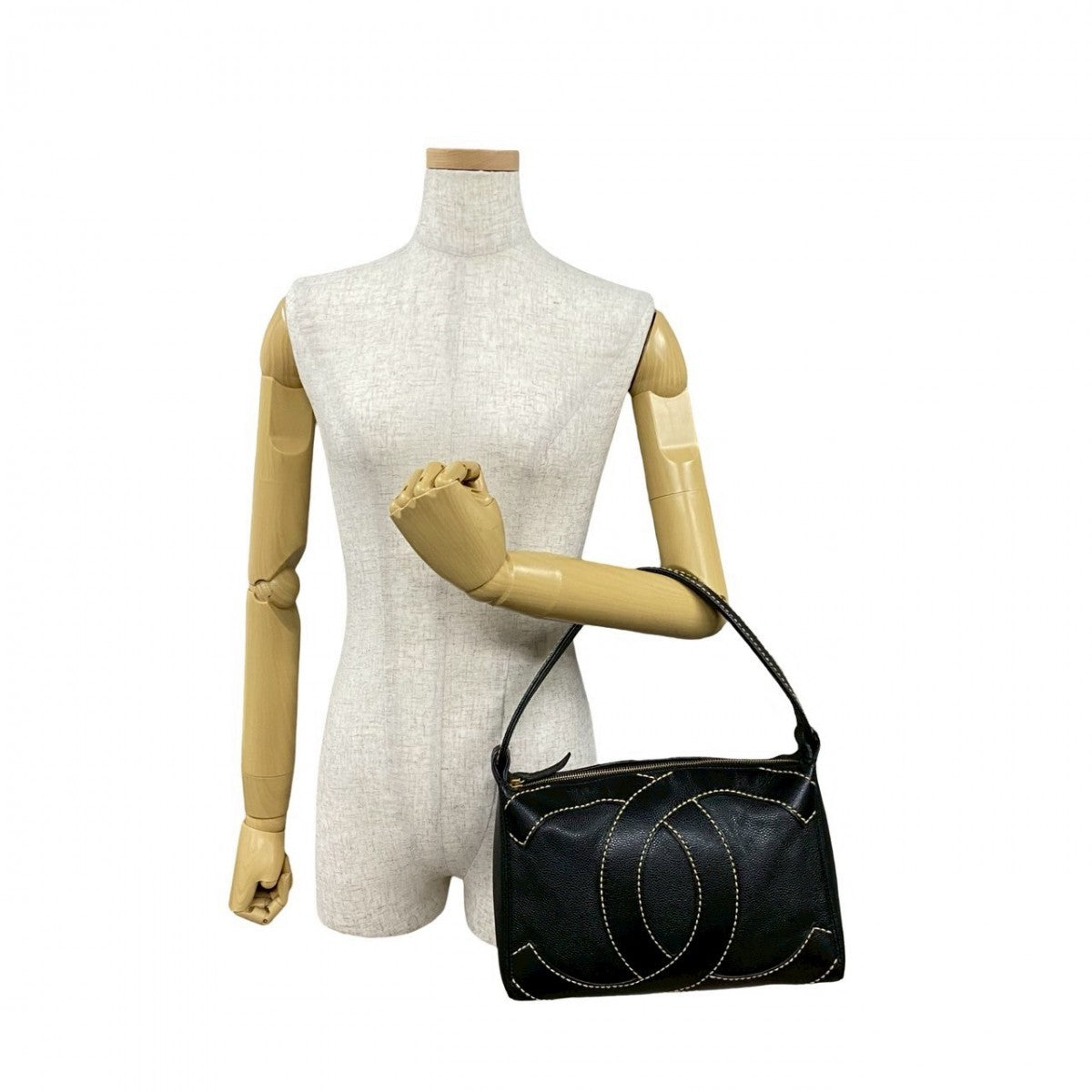 Chanel Matt caviar skin Wild stitch COCO Black Handbag