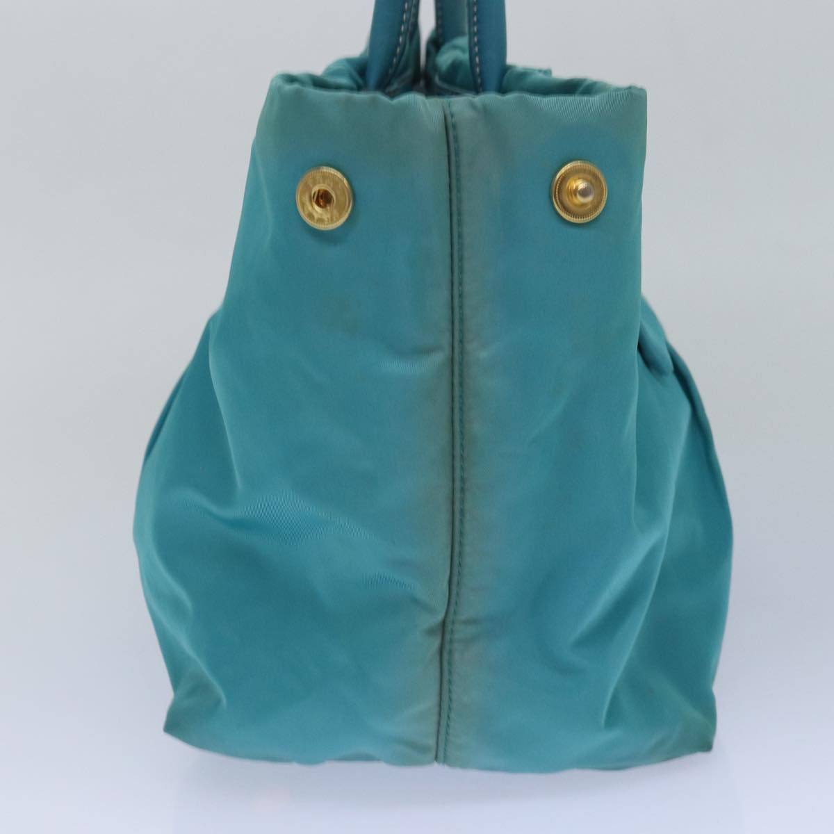 Prada Hand Bag Turquoise Auth Nylon Blue Travel Bag