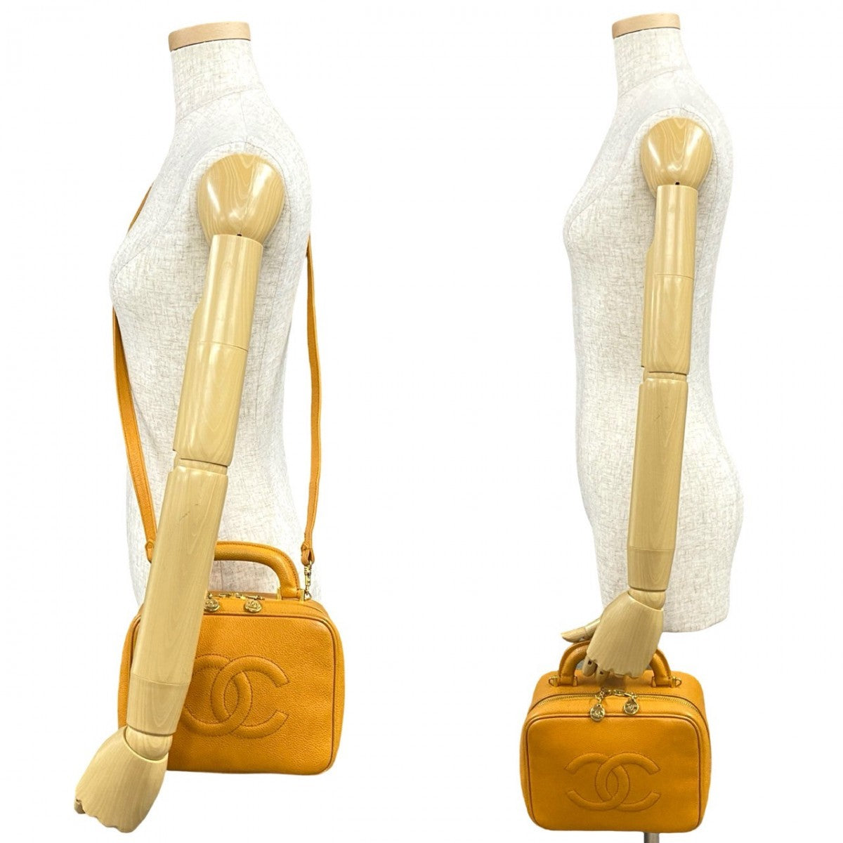 Chanel Matt caviar skin yellow COCO Mark Shoulder Bag