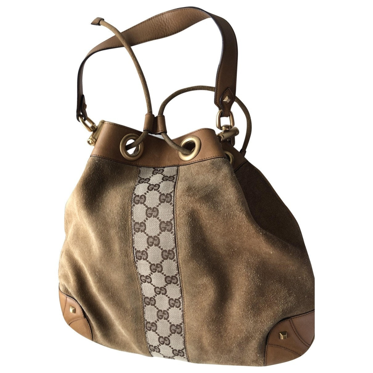 Gucci beige cotton handbag