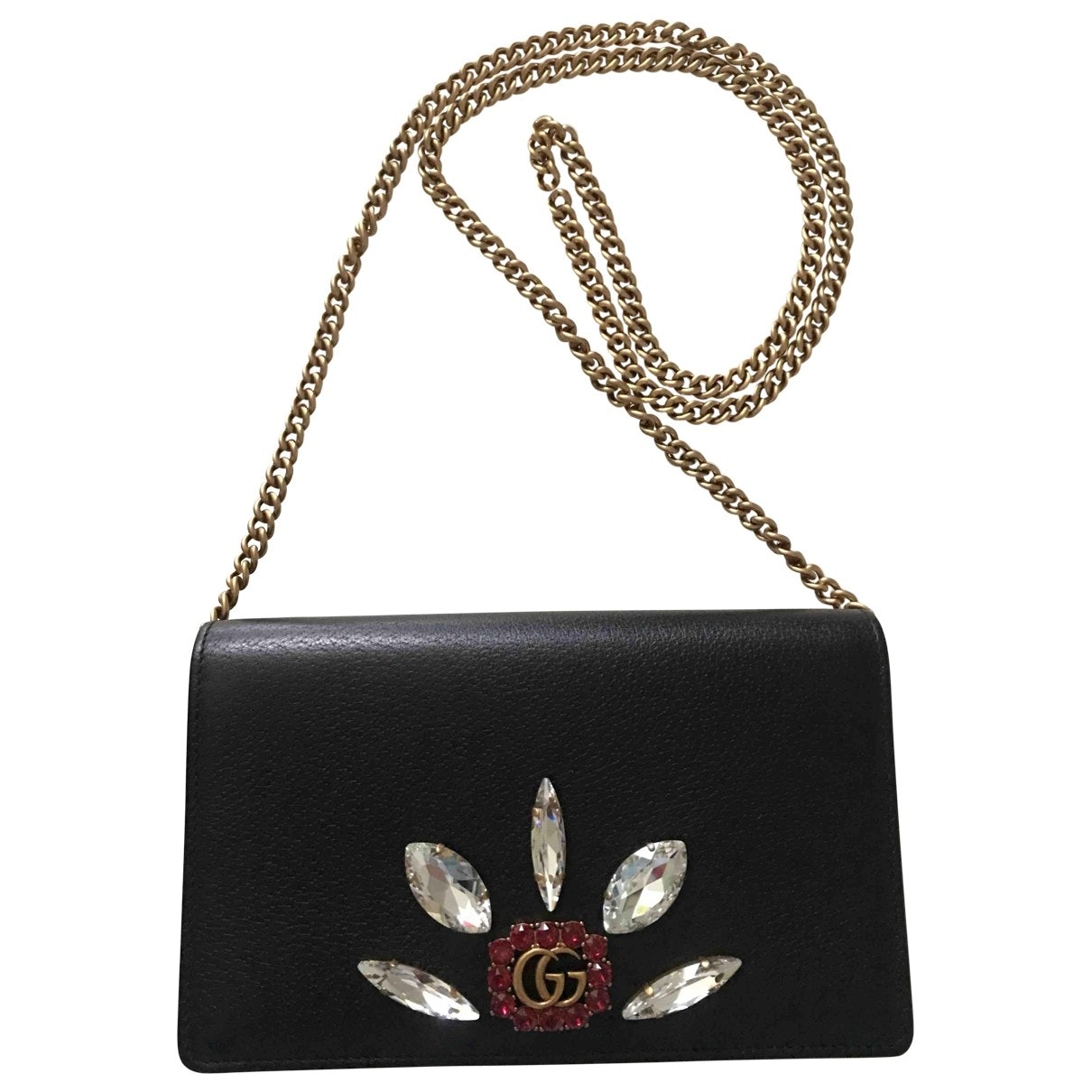 Gucci marmont black leather handbag