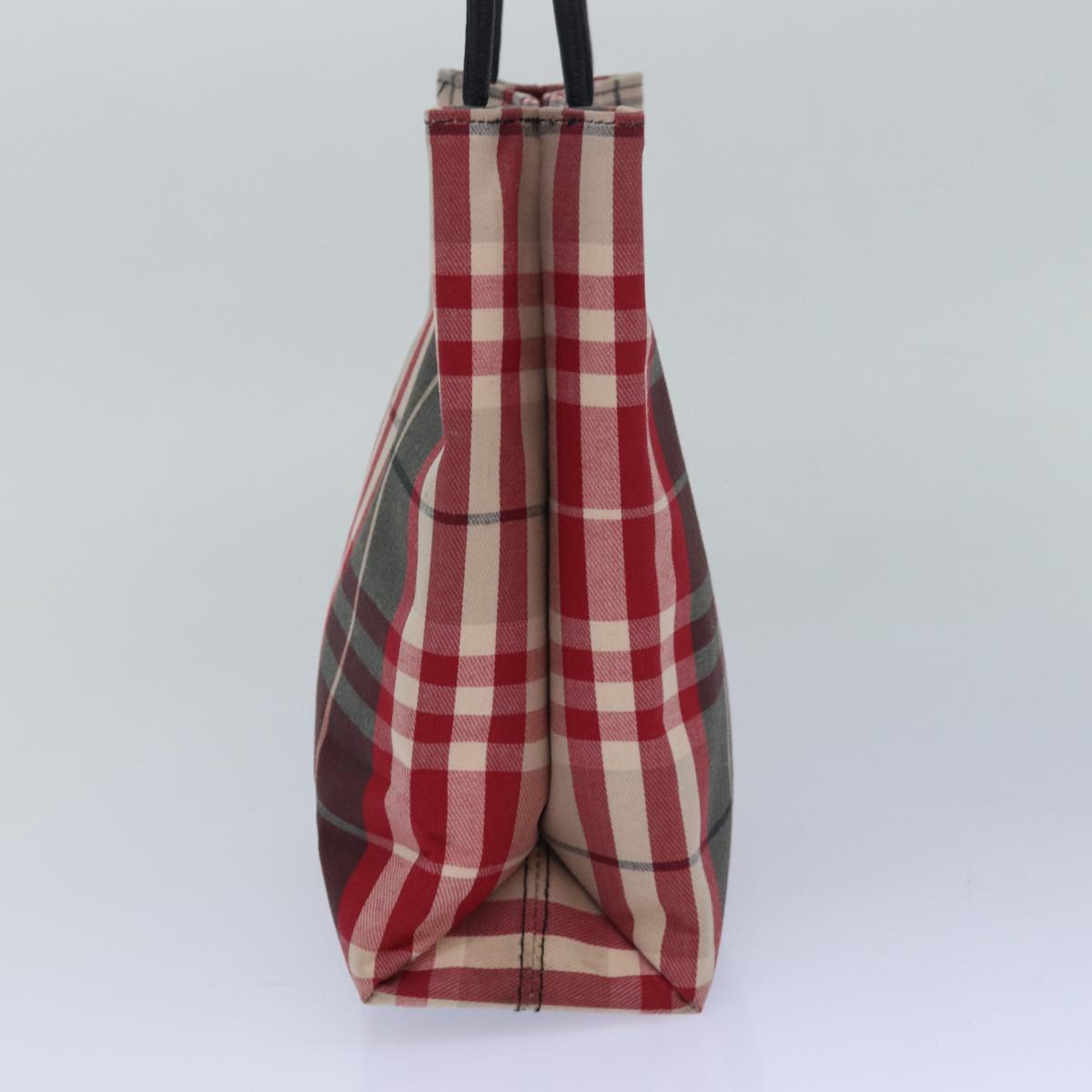 Burberry Luxury Nova Check Hand Bag Auth Canvas Red Travel Bag