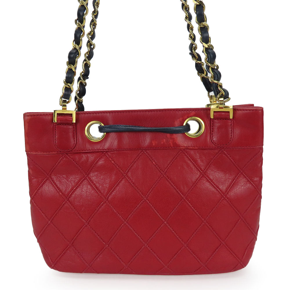 Chanel lambskin Bicolole Red Shoulder Bag