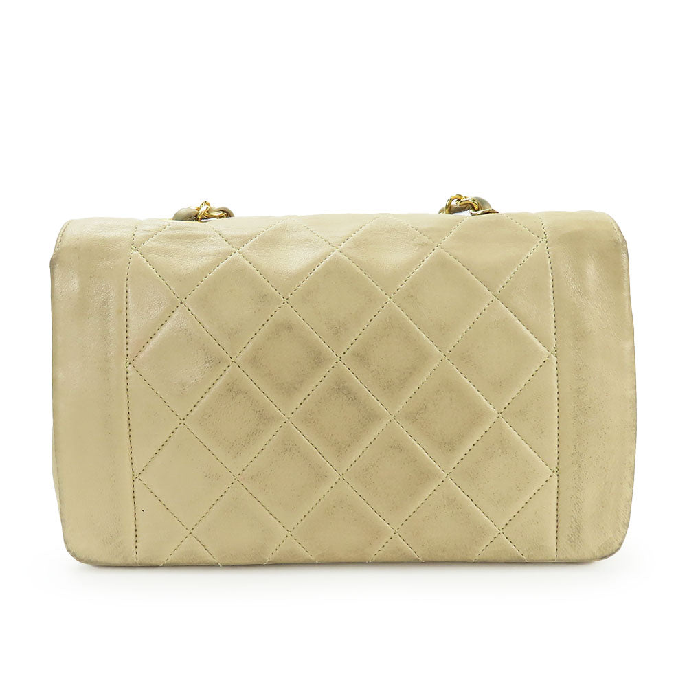 Chanel lambskin Diana Beige Shoulder Bag