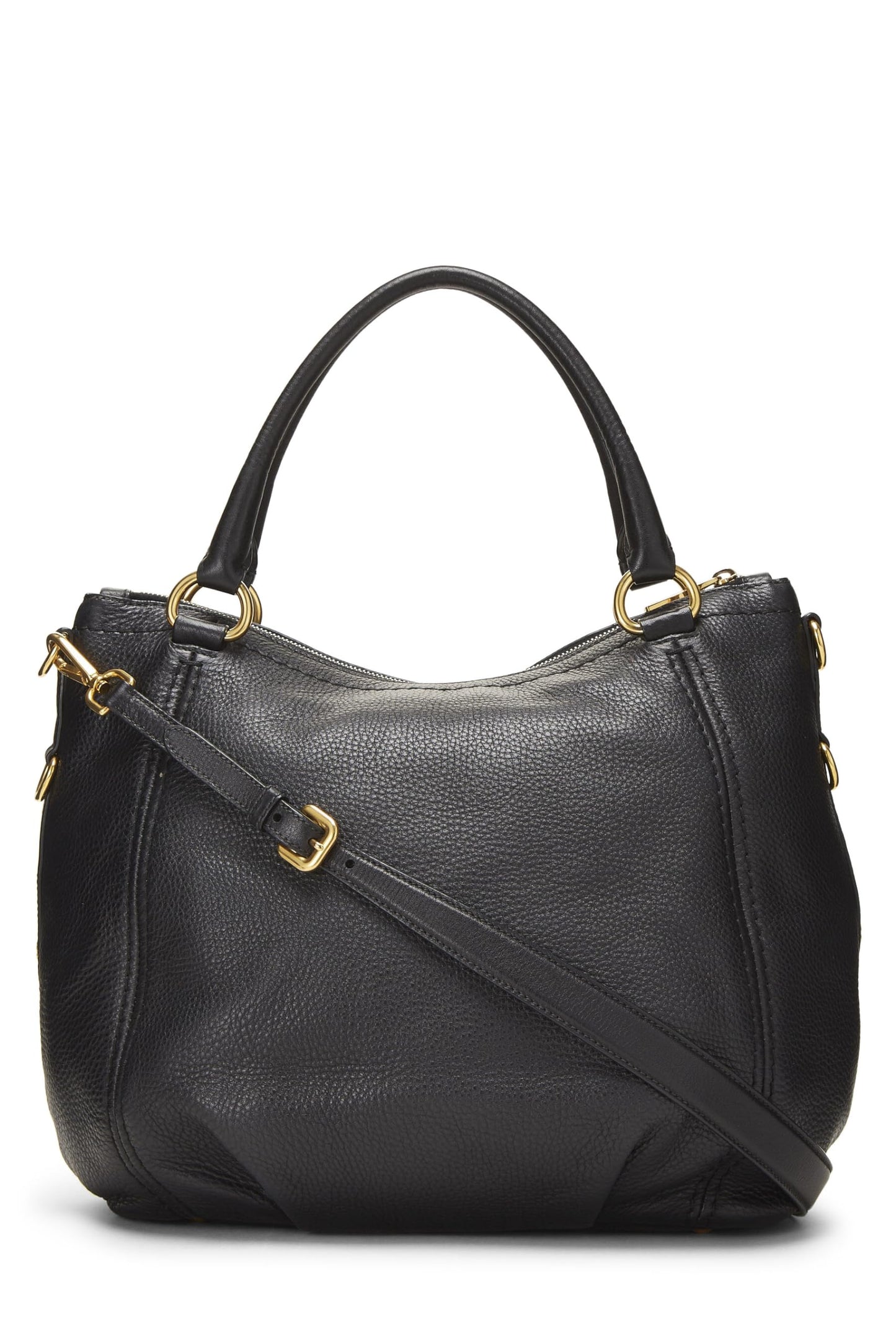 Prada Daino Sacca Manici Luxury Handbag Vitello Black Travel Bag 2 Manici Black